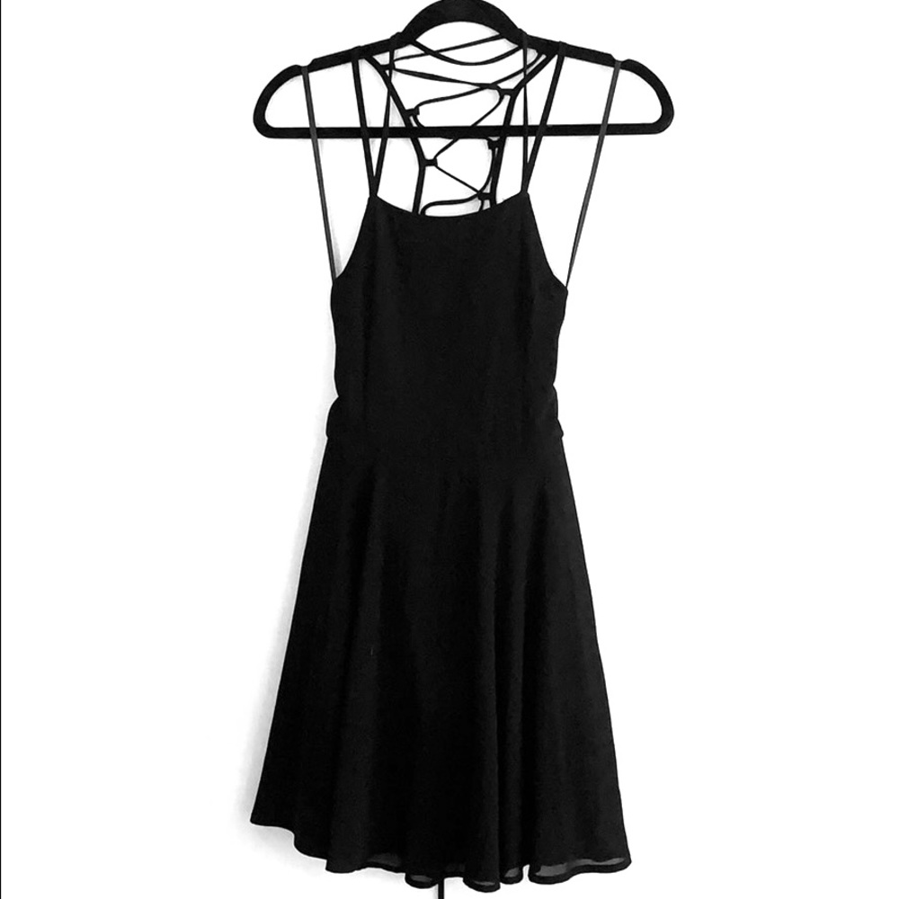 Lulu Black strappy skater dress